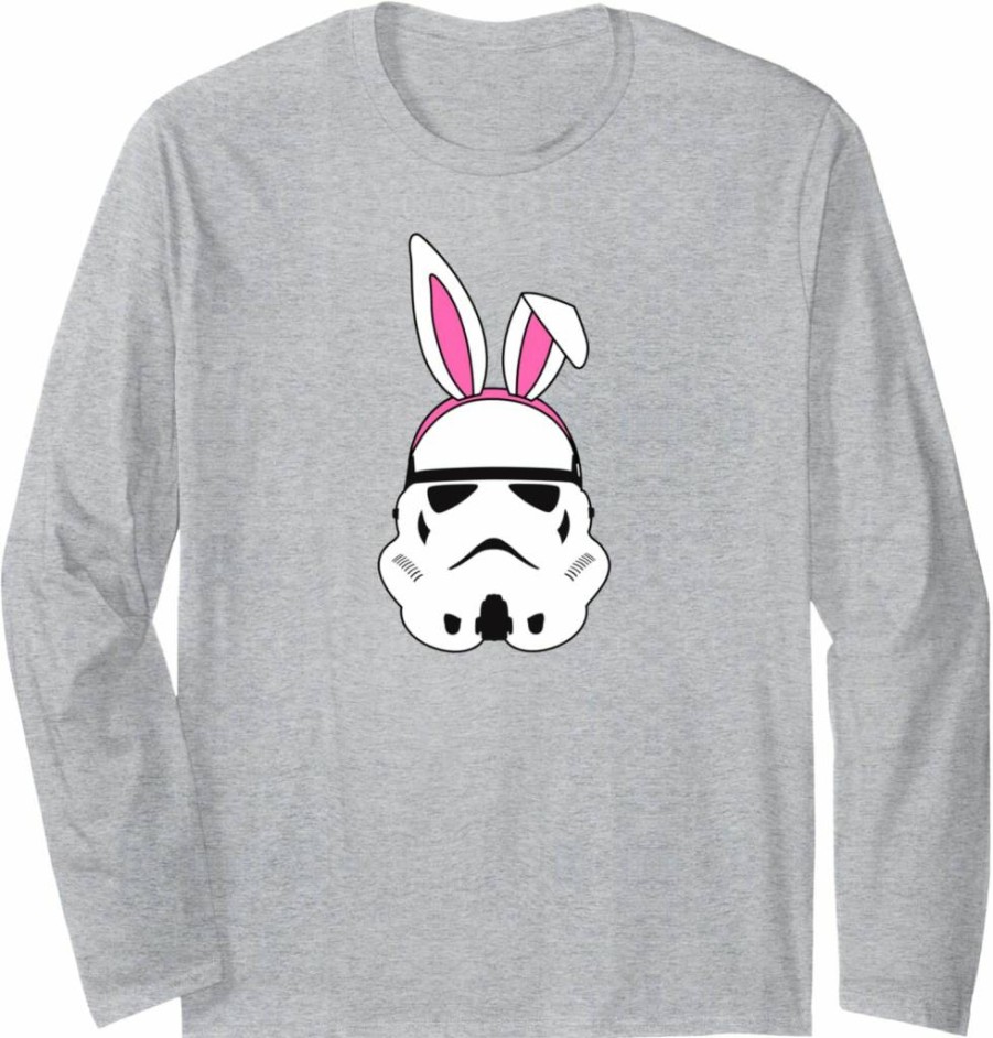 Amazon Essentials Star Wars Stormtrooper Easter Bunny Ears Graphic Long Sleeve T-Shirt for Adults