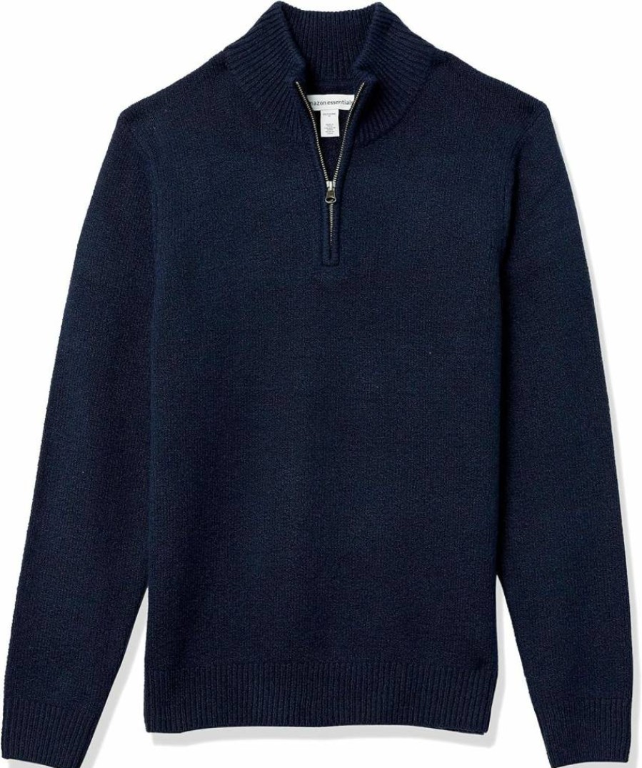 Amazon Essentials Men's Soft-Touch Quarter-Zip Long-Sleeve Sweater, Comfortable & Stylish Pullover for Casual Wear
