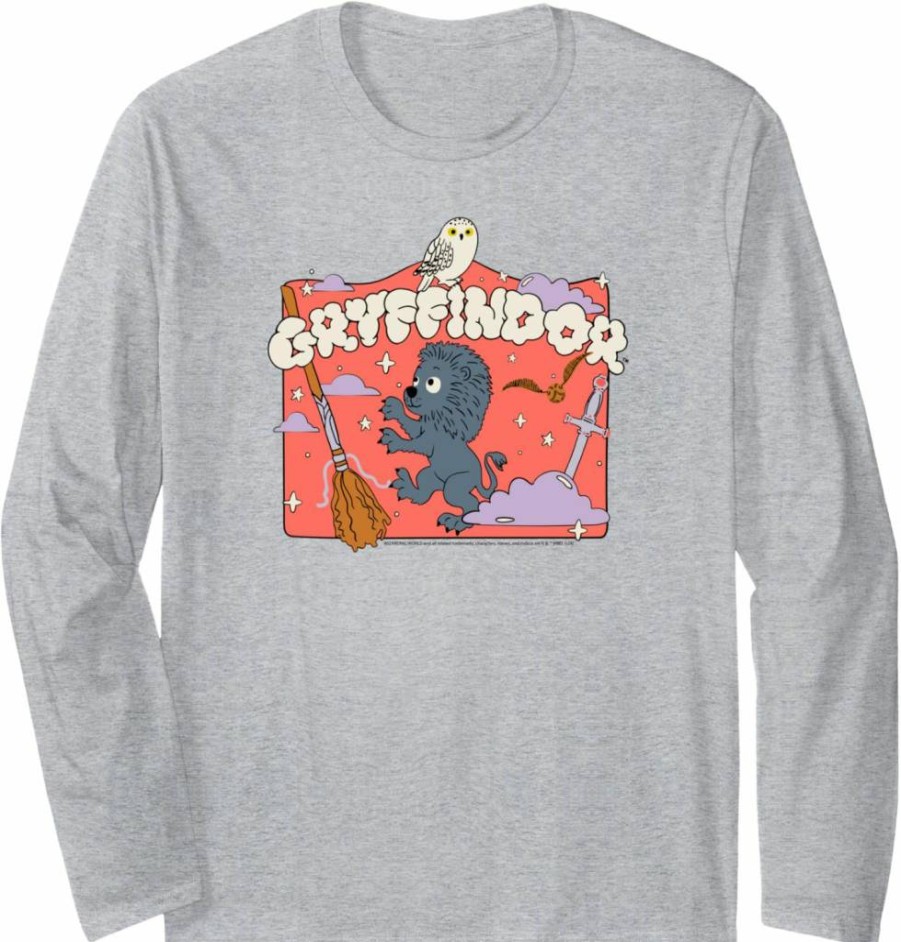 Amazon Essentials Harry Potter Gryffindor House Themed Long Sleeve Graphic T-Shirt for Fans