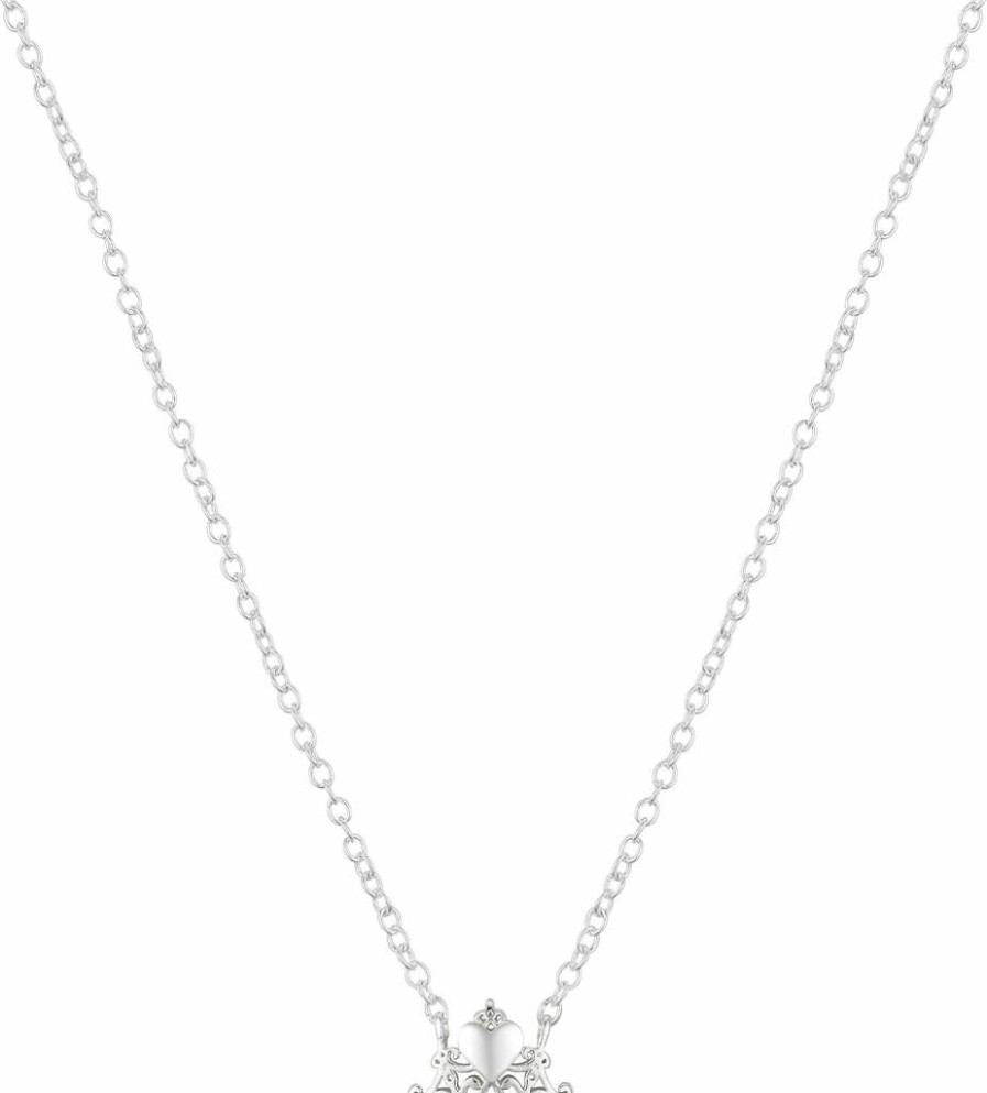 Amazon Essentials Disney Princess Tiara Necklace for Kids - Elegant Plated Pendant Jewelry Gift