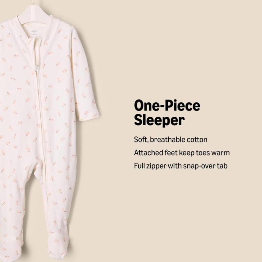 Amazon Essentials Baby Boys' & Girls' Cotton Footed Pajamas, 2-Pack Sleep & Play Bodysuit