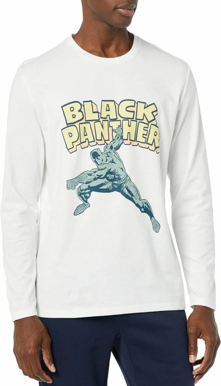 Amazon Essentials Men's Long-Sleeve Marvel & Star Wars Graphic T-Shirts, 2-Pack, Official Disney Licensed Apparel