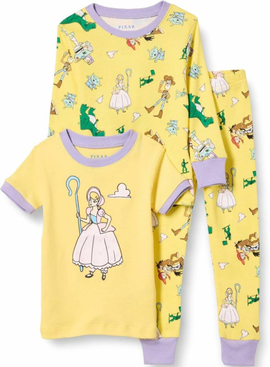 Amazon Essentials Girls' & Toddlers' Cotton Pajama Set - 3-Pack | Disney, Marvel, Star Wars & Princess Themed Snug-Fit Sleepwear