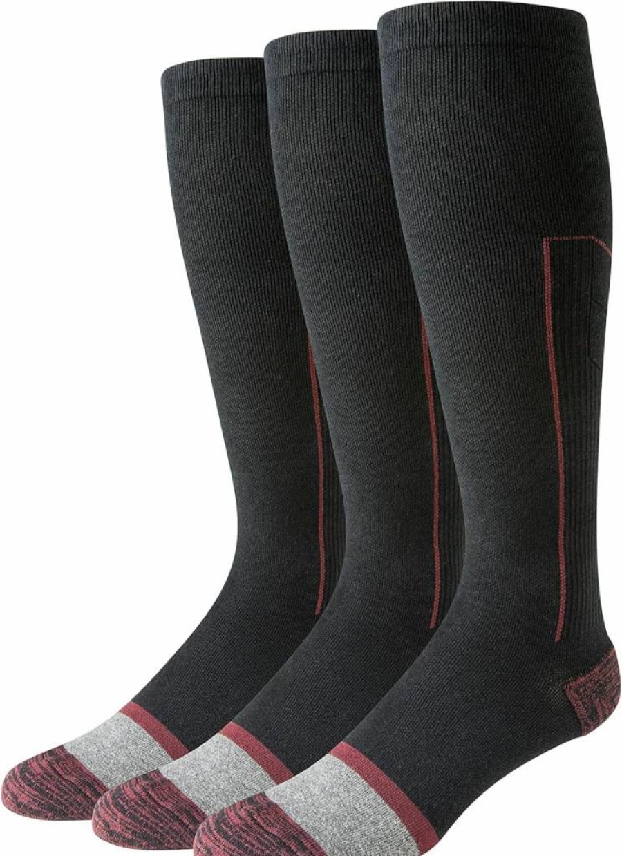 Amazon Essentials Men's Compression Socks 3-Pack - Knee High Graduated Support for Circulation, Travel & Athletic Performance