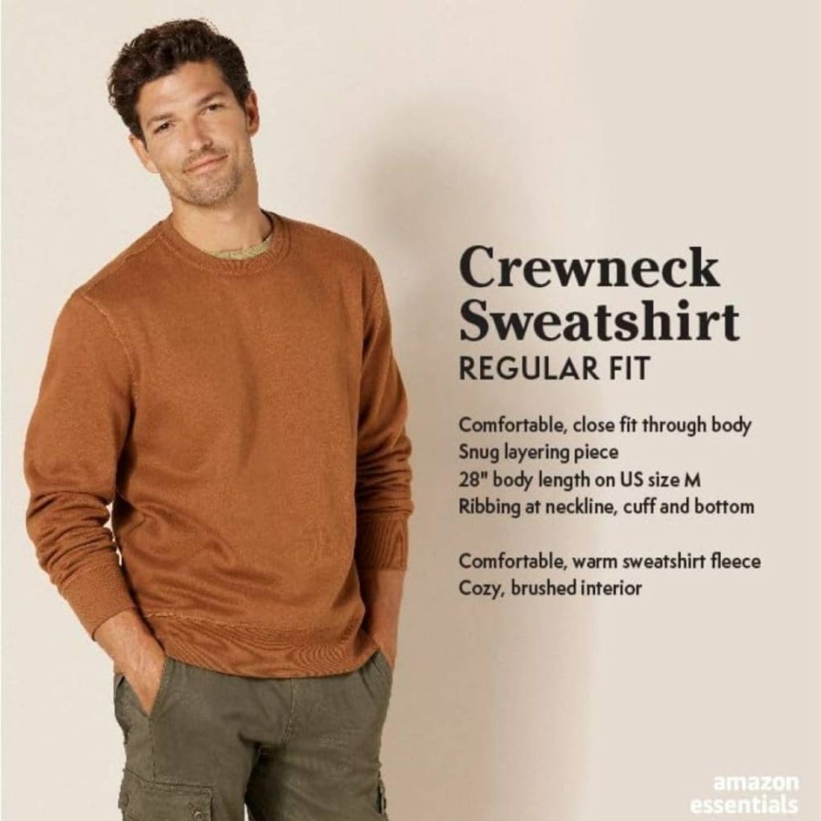 Amazon Essentials Men's Big & Tall Fleece Crewneck Sweatshirt - Soft Warm Comfort Fit Pullover