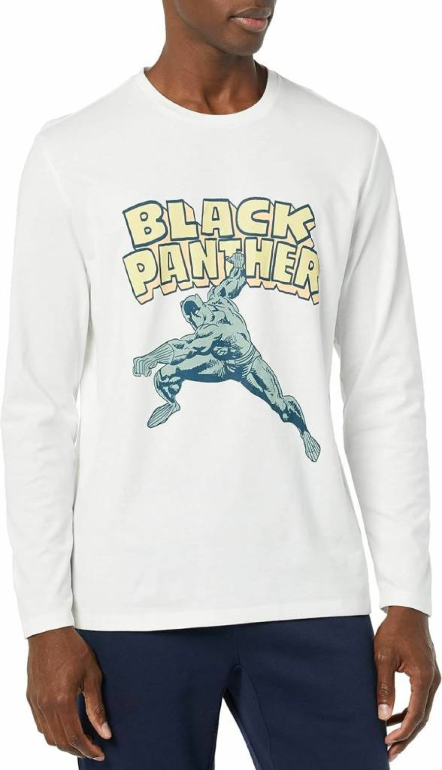 Amazon Essentials Men's Long-Sleeve Marvel & Star Wars Graphic T-Shirts, 2-Pack, Disney Licensed Apparel