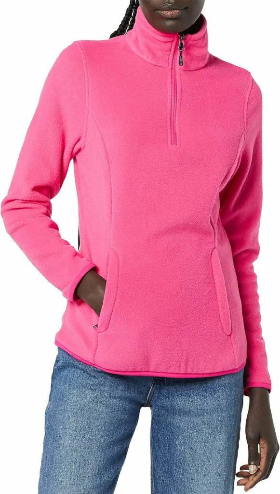 Amazon Essentials Women's Classic-Fit Long-Sleeve Quarter-Zip Fleece Jacket - Soft Polar Fleece Pullover, Lightweight & Warm