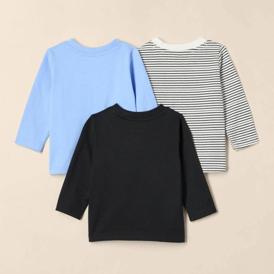 Amazon Essentials Unisex Baby Cotton Long-Sleeve T-Shirts, 3-Pack, Soft Relaxed Fit