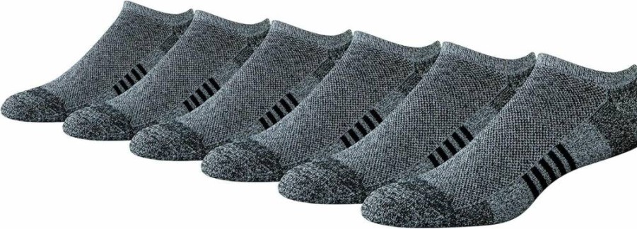 Amazon Essentials Men's Breathable Cotton No-Show Athletic Socks 6-Pack, Performance Cushioned for Comfort