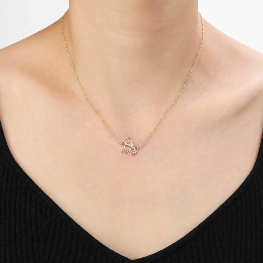 Amazon Essentials Disney Winnie The Pooh & Piglet Silver Pendant Necklace for Women