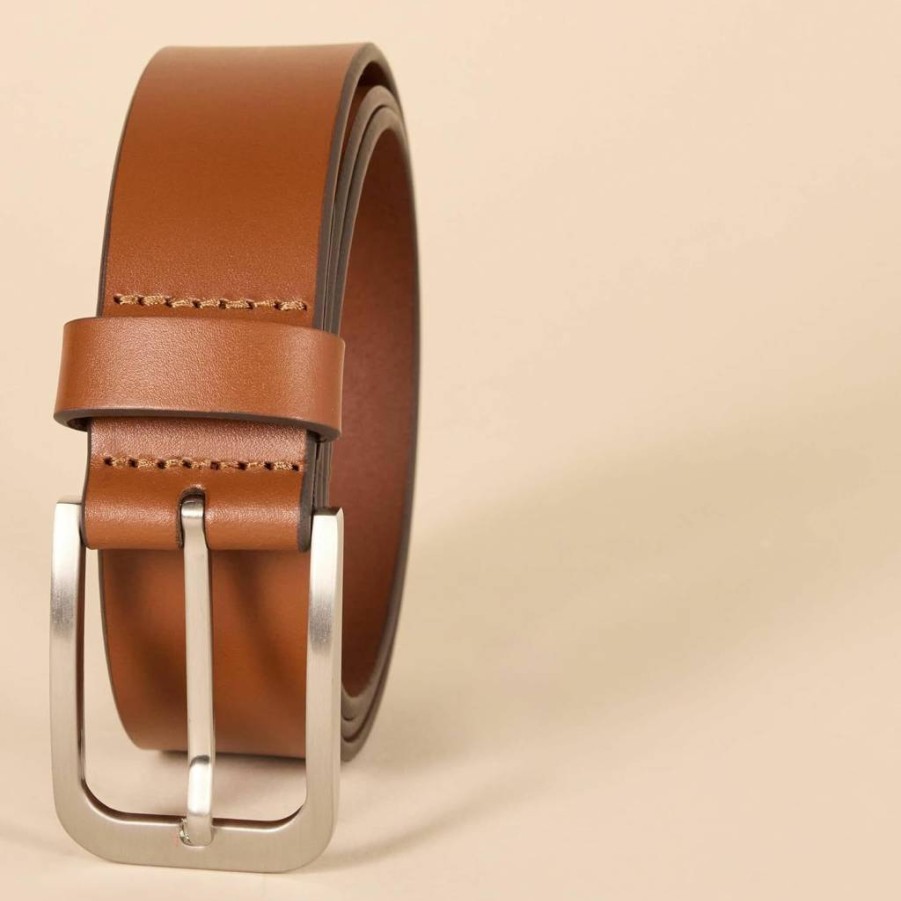 Amazon Essentials Men's Genuine Leather Belt - Classic Jeans Strap for Casual Wear