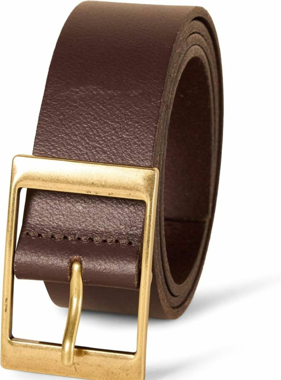 Amazon Essentials Men's Genuine Distressed Leather Belt - Vintage Style Adjustable Strap for Casual & Dress Wear