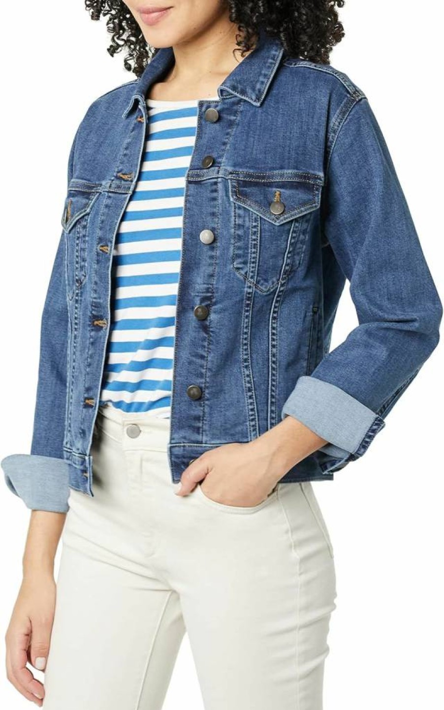 Amazon Essentials Women's Denim Jacket - Classic Fit, Plus Size Options, Lightweight Comfort