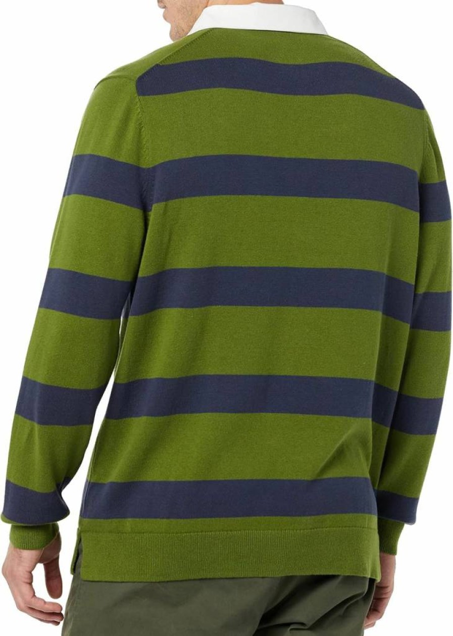 Amazon Essentials Men's Classic Fit Rugby Sweater - Soft Cotton Blend, Casual Pullover for Men