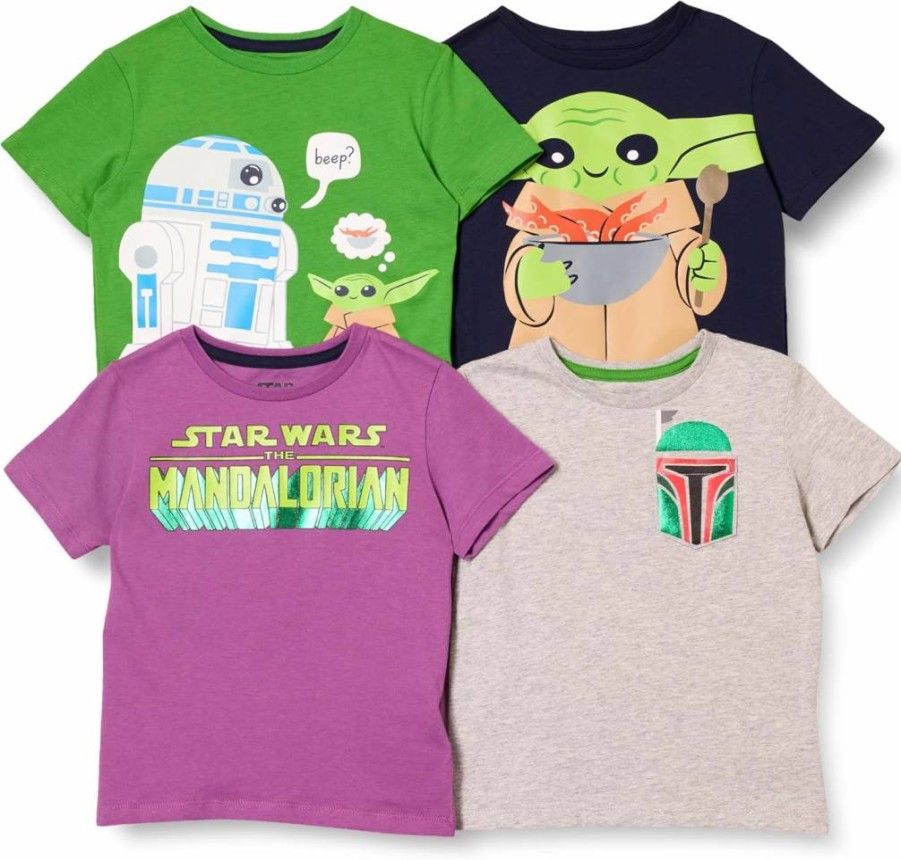 Amazon Essentials Boys & Toddlers Disney Marvel Star Wars Graphic Short-Sleeve T-Shirt Multipack