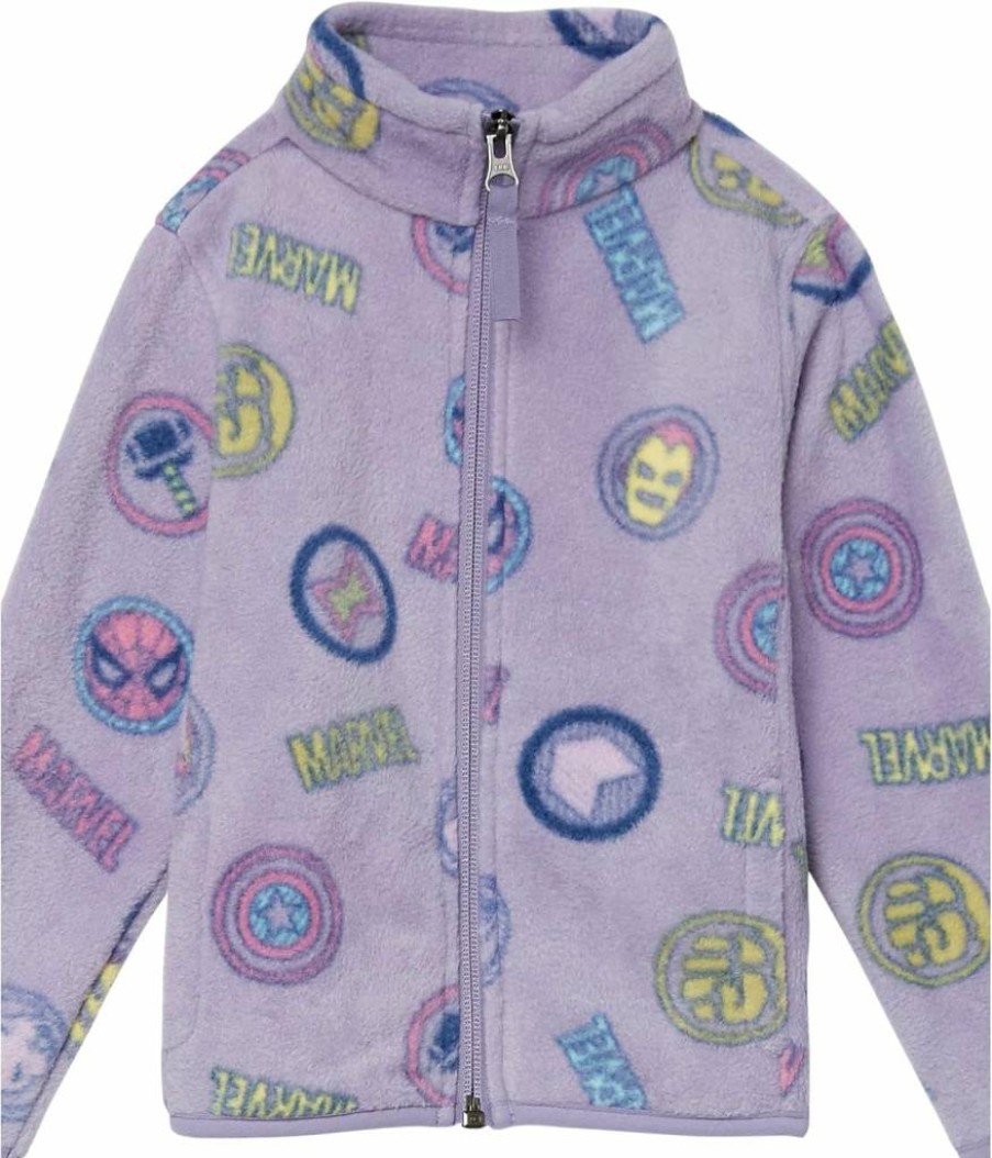 Amazon Essentials Girls' & Toddlers' Disney Marvel Star Wars Princess Polar Fleece Full-Zip Hooded Jacket