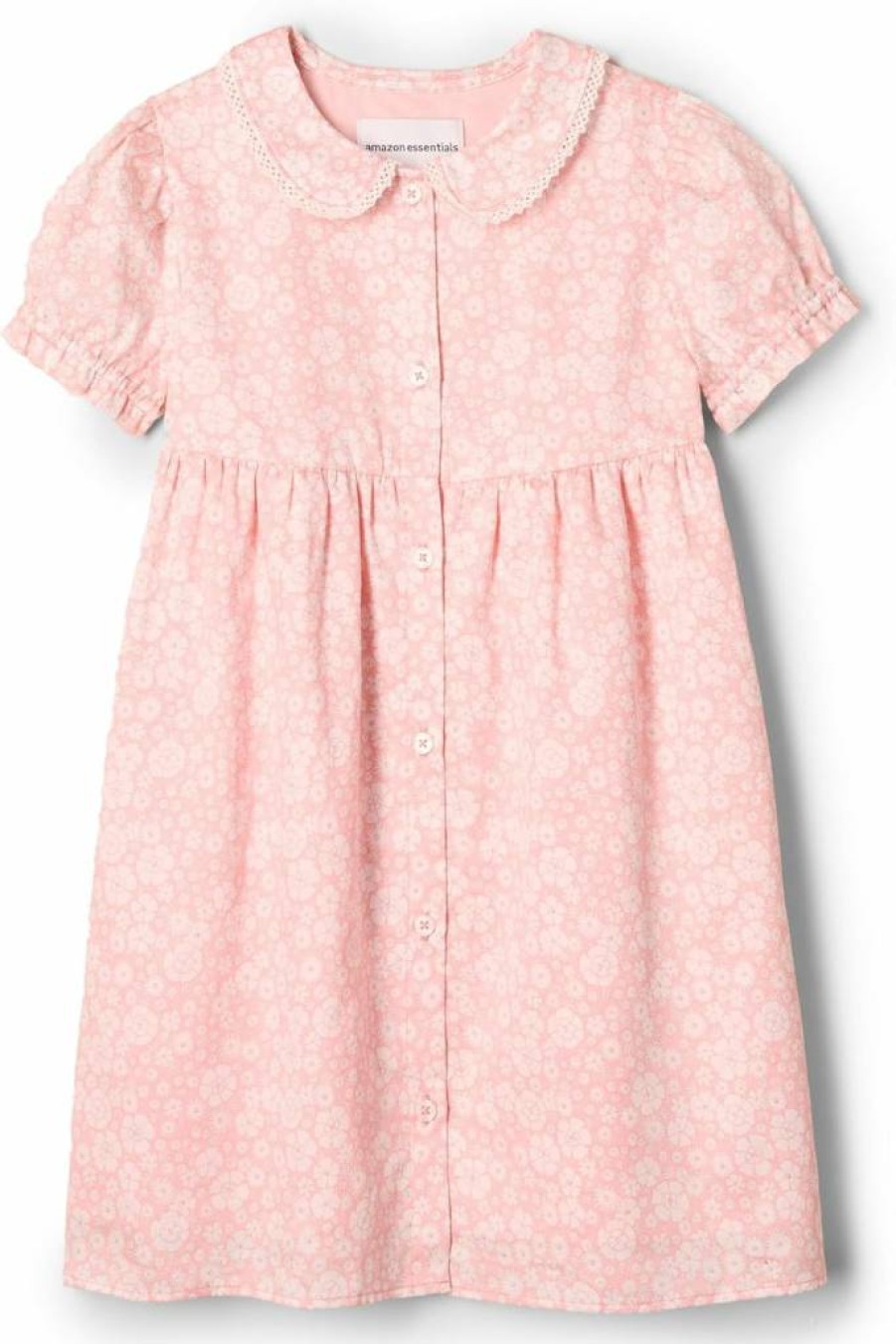 Amazon Essentials Girls' Cotton Sateen Collared Dress for Toddlers & Baby