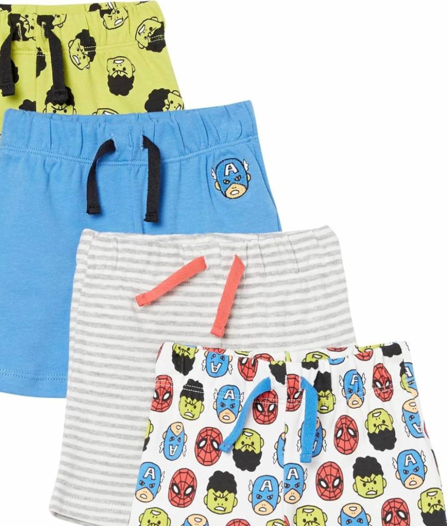 Amazon Essentials Marvel & Star Wars Baby Boys' Shorts Multipack | Disney Licensed Cotton Toddler Shorts 2-Pack