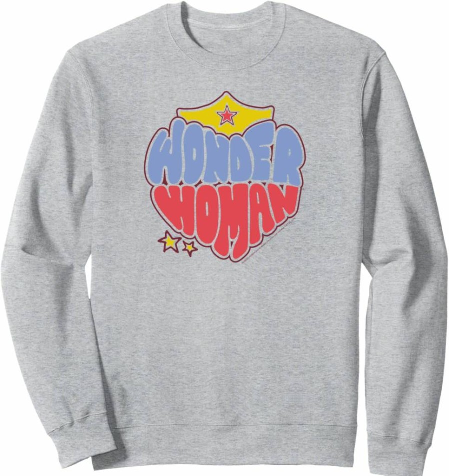 Amazon Essentials Wonder Woman Heart Logo Sweatshirt - DC Comics Graphic Pullover