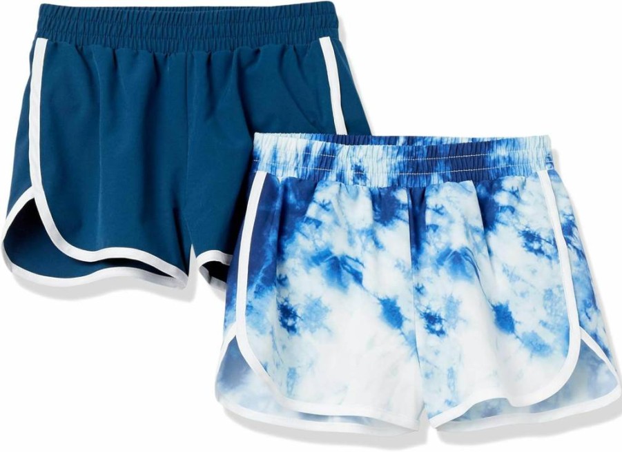 Amazon Essentials Girls & Toddlers' 2-Pack Active Running Shorts for Play & Comfort