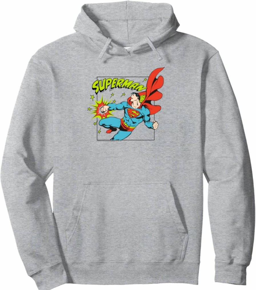 Amazon Essentials DC Comics Superman Graphic Pullover Hoodie Sweatshirt for Men & Women
