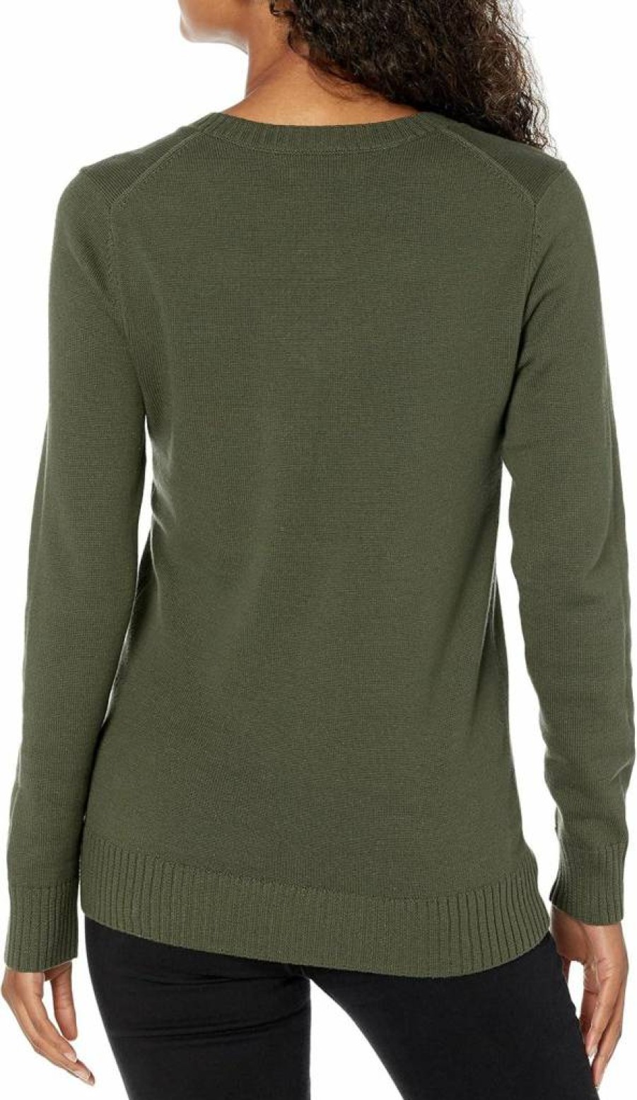 Amazon Essentials Women's 100% Cotton Lightweight Long-Sleeve V-Neck Sweater, Soft & Breathable Knit Top