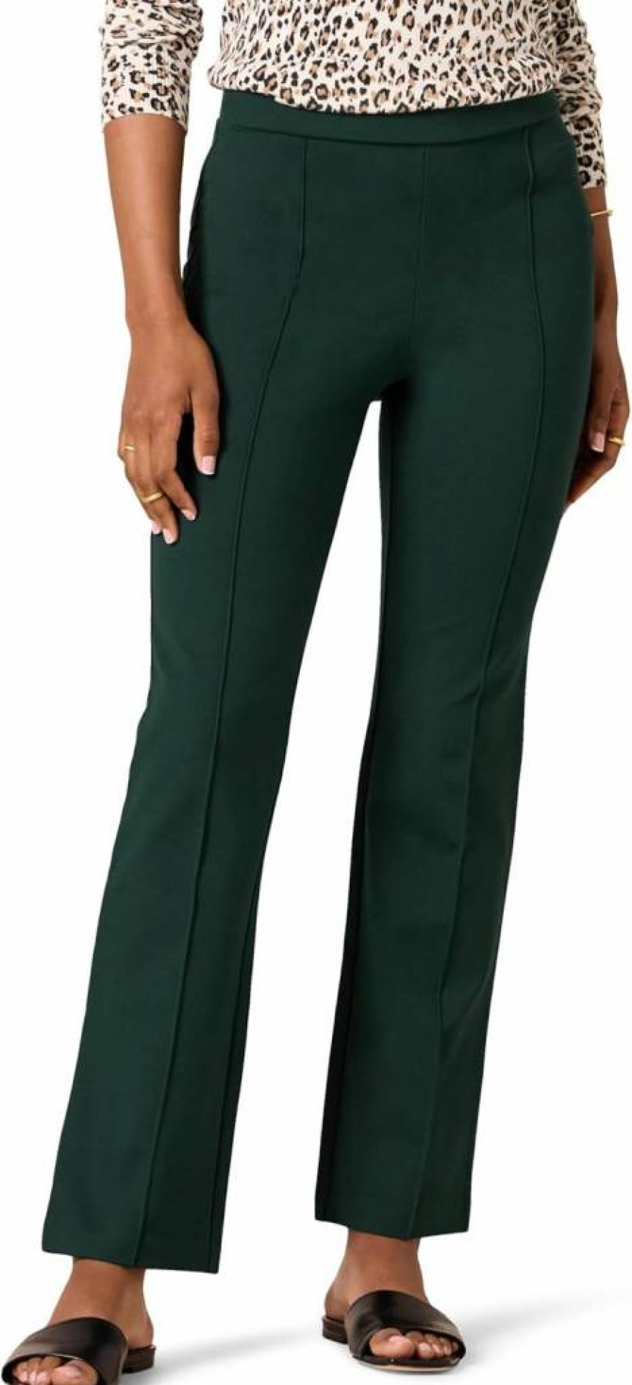 Amazon Essentials Women's Stretch Ponte Pull-On Ankle Pants - Mid Rise Comfort Fit for Work & Casual Wear