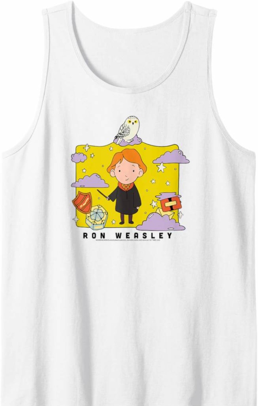 Amazon Essentials Men's Harry Potter Ron Weasley Graphic Tank Top with Cartoon Portrait