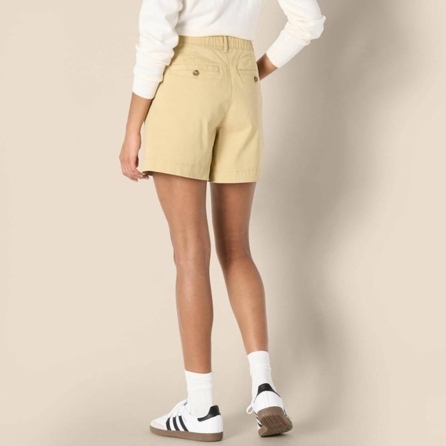 Amazon Essentials Women's High-Waisted Relaxed-Fit Stretchy Comfort Shorts with Elastic Waistband
