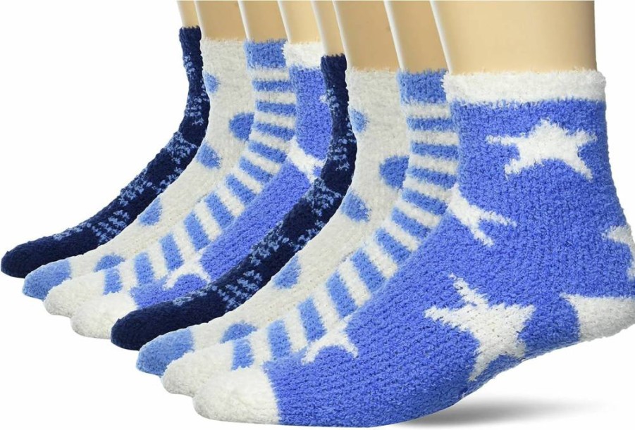 Amazon Essentials Kids' Fuzzy Winter Socks - Soft & Cozy Unisex Socks, 4-Pack for Boys & Girls