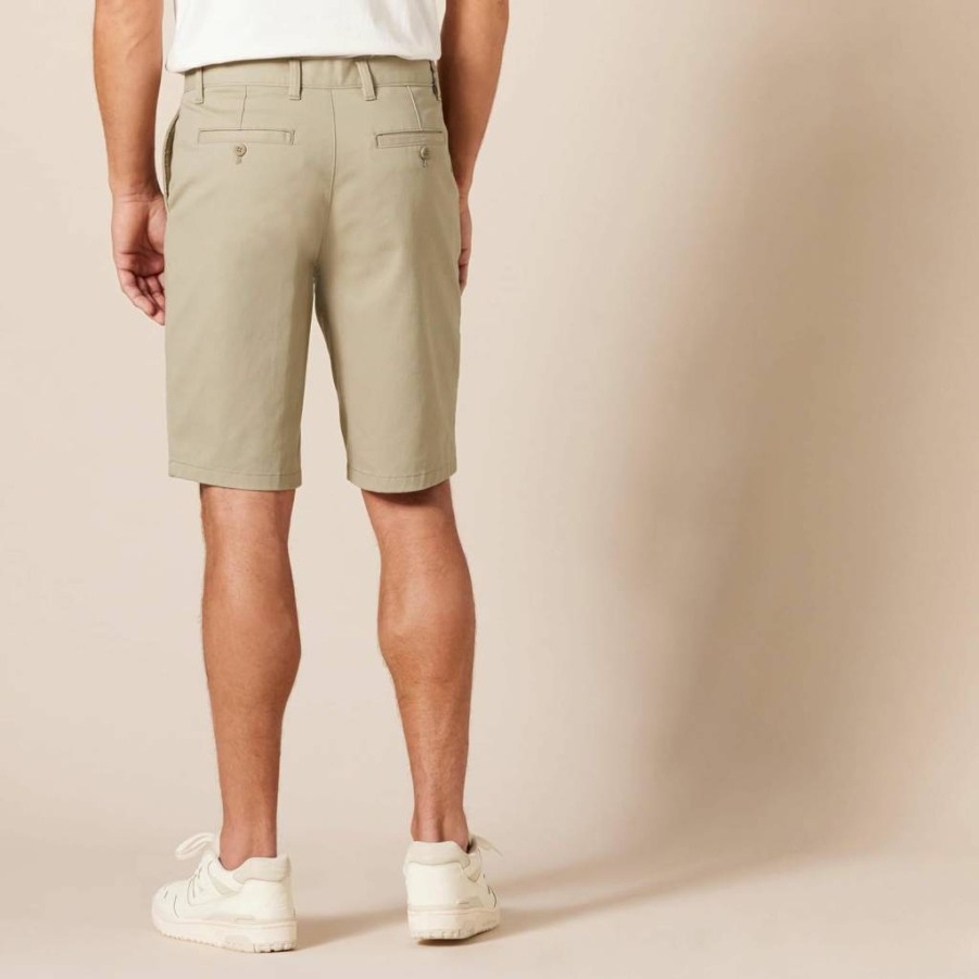 Amazon Essentials Men's Slim-Fit Stretch Chino Shorts 11" Inseam Flat Front Comfort Casual