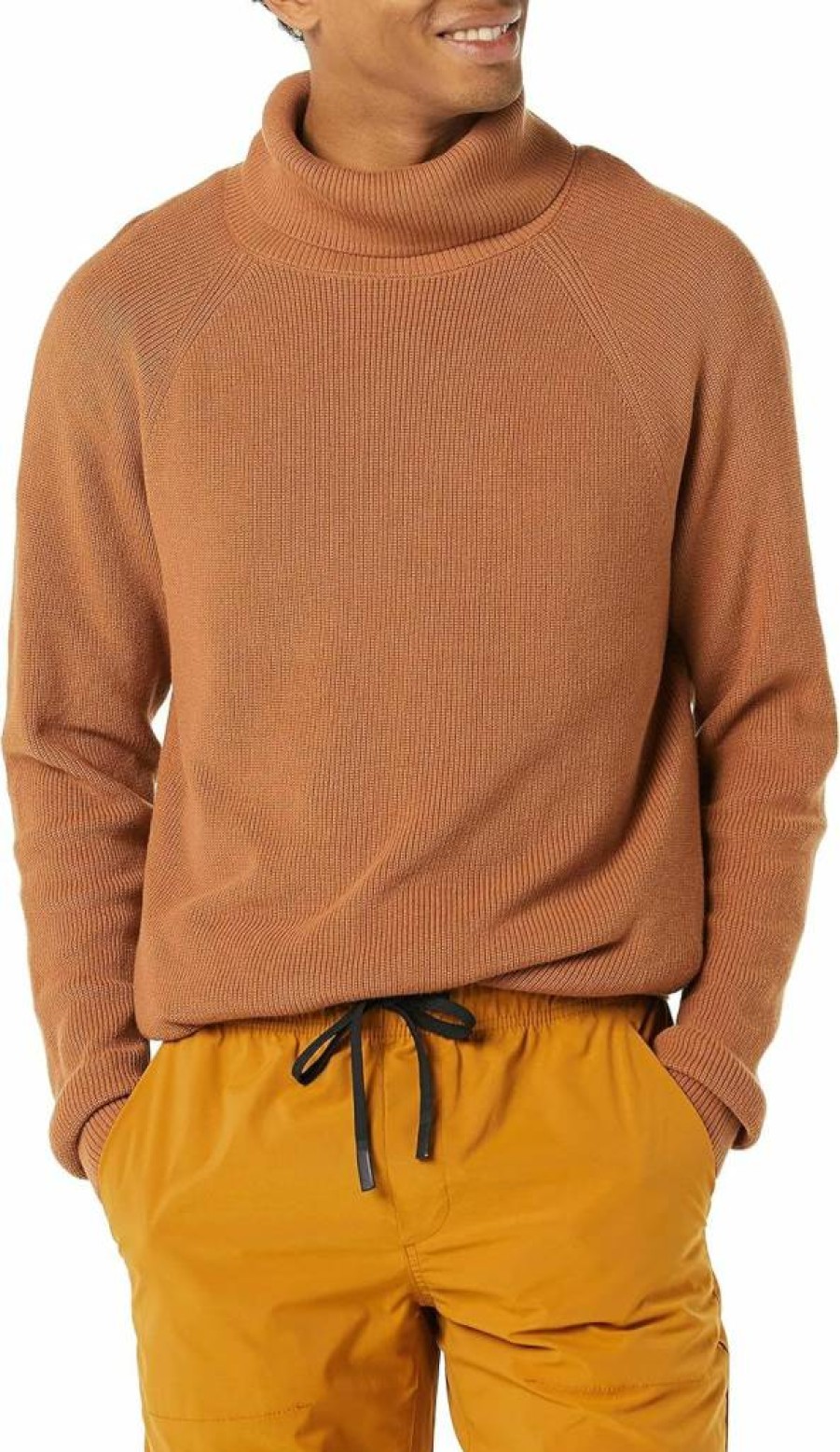 Amazon Essentials Men's 100% Cotton Rib-Knit Turtleneck Sweater, Slim Fit, Long Sleeve, Winter Warm Pullover