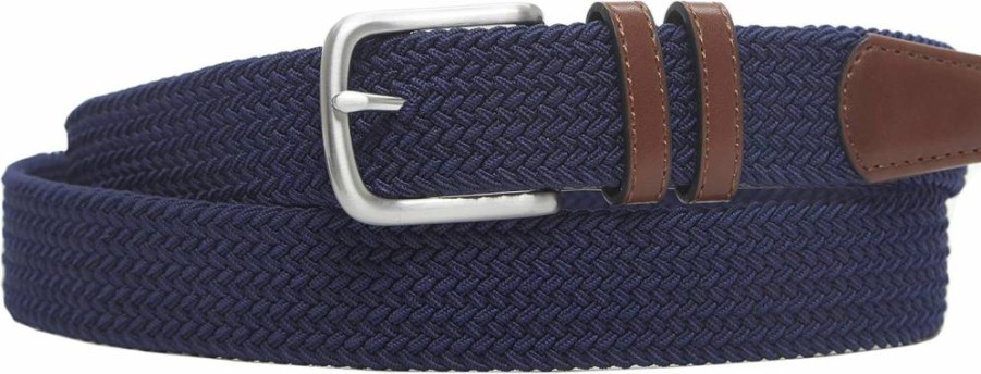 Amazon Essentials Men's Adjustable Stretch Woven Belt with Braided Design for Casual & Dress Wear