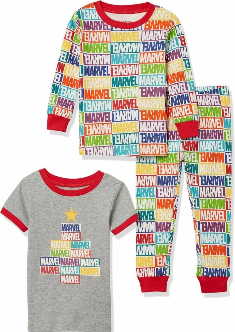 Amazon Essentials Kids' Cotton Pajamas - Marvel & Star Wars Snug-Fit Unisex Sleepwear