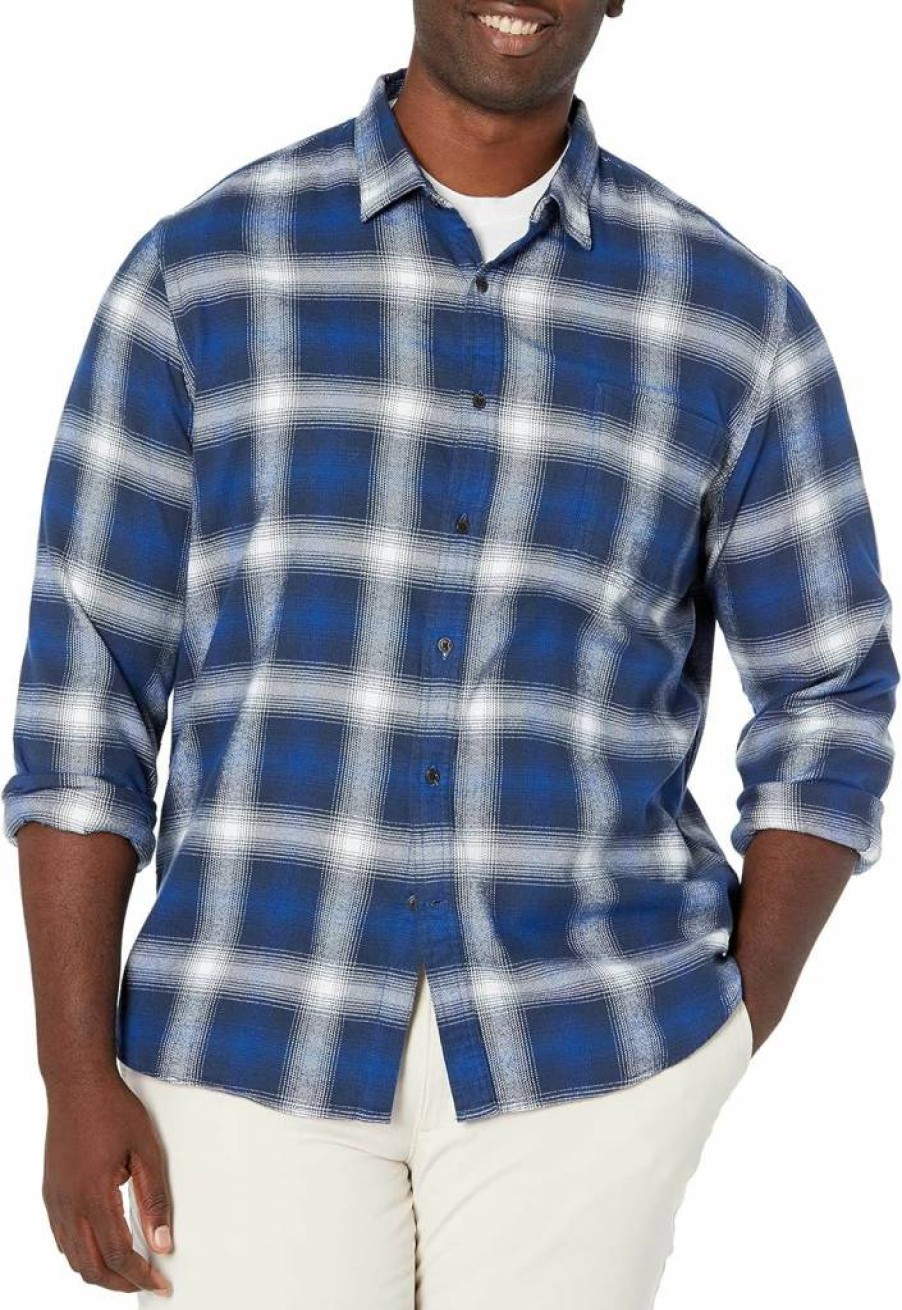 Amazon Essentials Men's Slim-Fit Long-Sleeve Plaid Flannel Shirt - Soft Casual Button-Down for Fall & Winter (Limited Edition Colors)