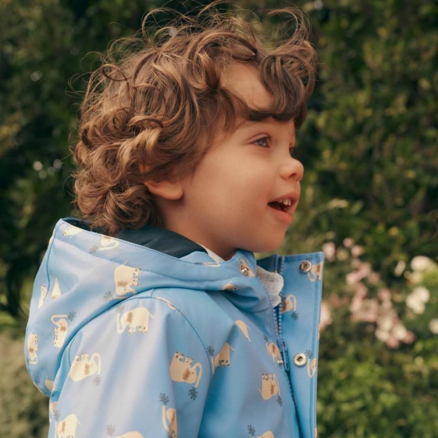 Amazon Essentials Toddler & Baby Boys' Water-Resistant Rain Jacket - Lightweight Windproof Hooded Coat for Outdoor Play