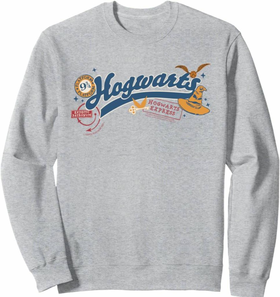 Amazon Essentials Harry Potter Hogwarts Varsity Sweatshirt | Official Hogwarts Icons Pullover | Men's & Women's Casual Crewneck