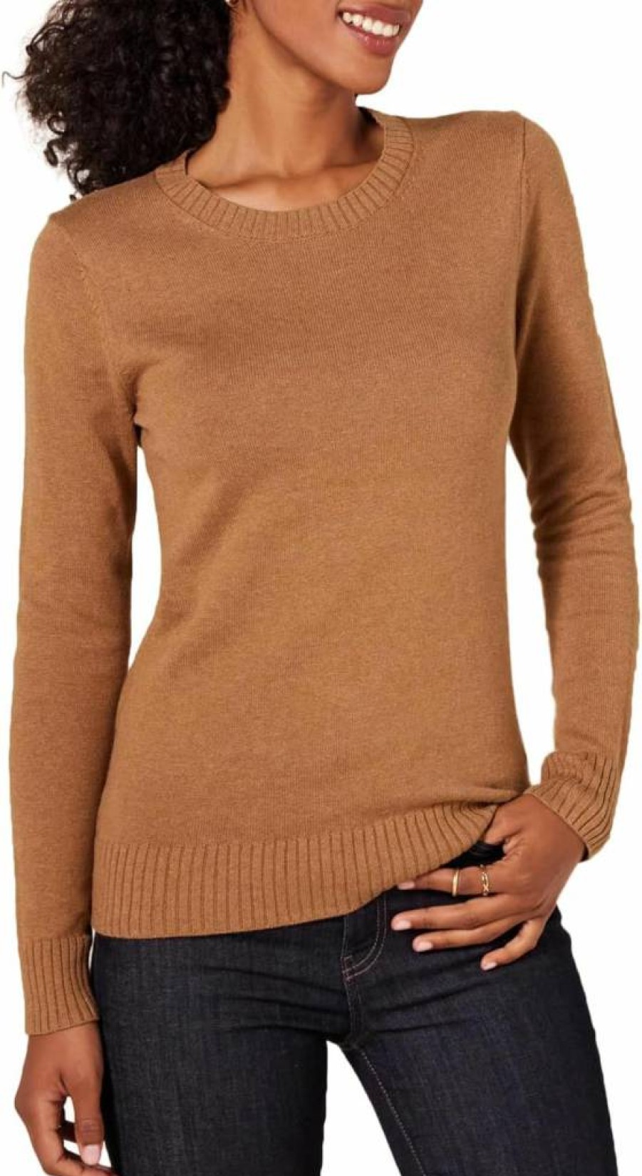 Amazon Essentials Women's Plus Size 100% Cotton Crewneck Sweater, Soft Casual Pullover Top