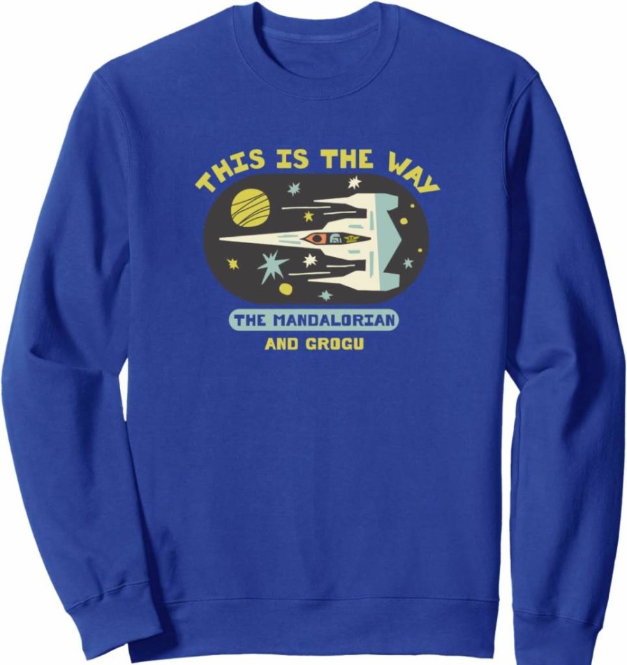 Amazon Essentials Star Wars The Mandalorian & Grogu Space-Themed Pullover Sweatshirt