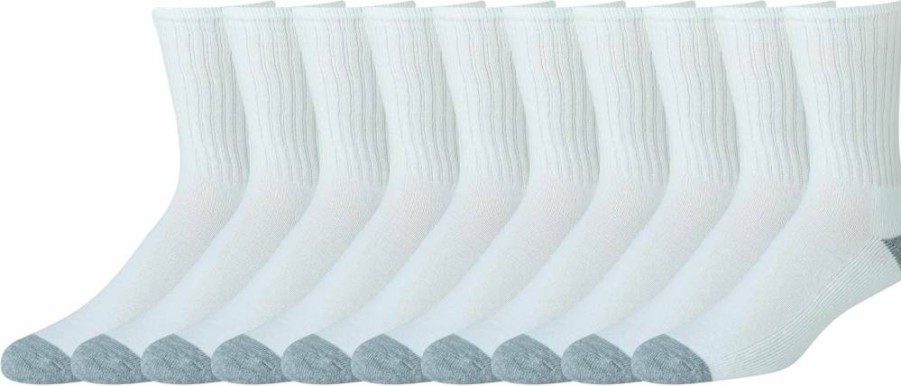 Amazon Essentials Men's Cotton Crew Socks 10-Pack - Soft, Breathable, Half-Cushioned for Comfort & Durability