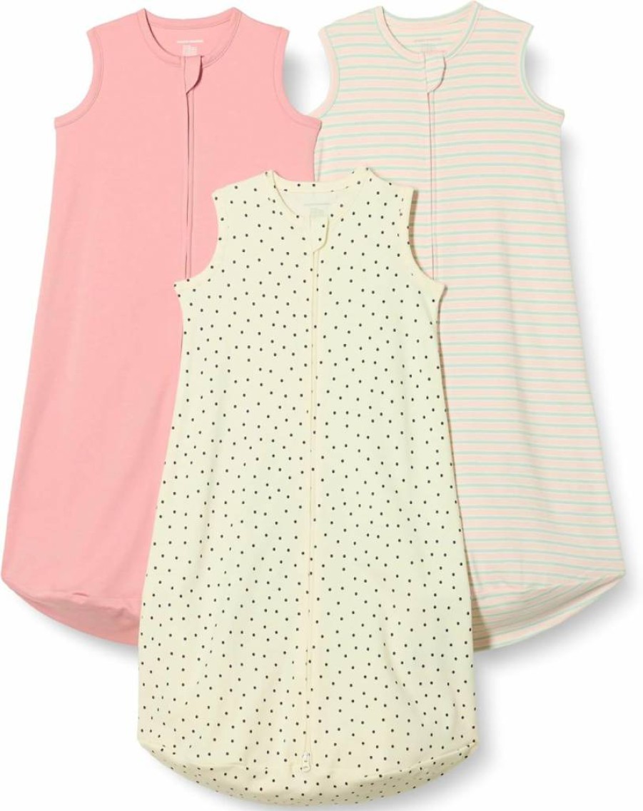 Amazon Essentials Unisex Baby Cotton Sleep Sack - Soft Wearable Blanket, 3-Pack for Safe & Comfortable Infant Sleep