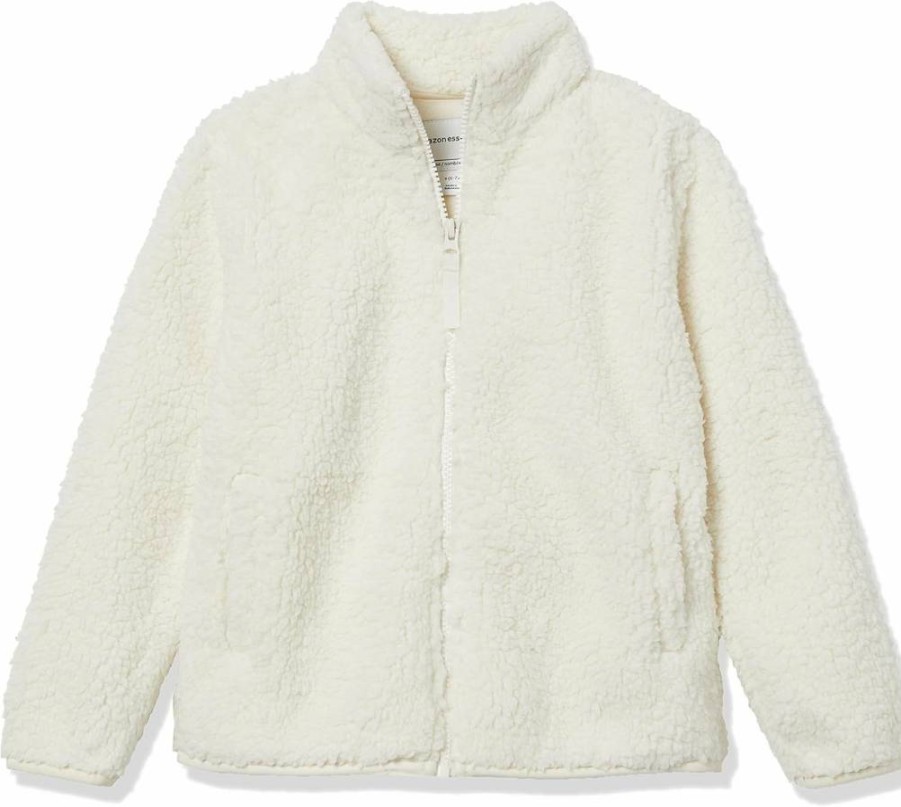 Amazon Essentials Girls & Toddlers' Cozy Sherpa Fleece Jacket - Soft Full-Zip Winter Outerwear for Kids