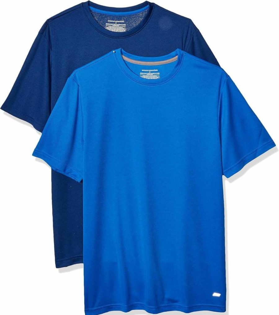 Amazon Essentials Men's Performance Tech T-Shirts, Big & Tall Sizes, 2-Pack, Moisture-Wicking Active Shirts