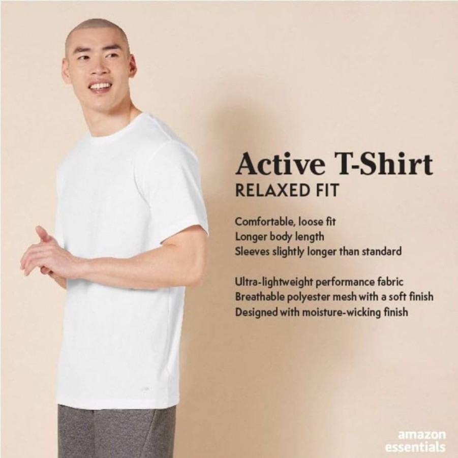 Amazon Essentials Men's Performance Tech T-Shirts, Big & Tall Sizes, 2-Pack, Moisture-Wicking Active Shirts