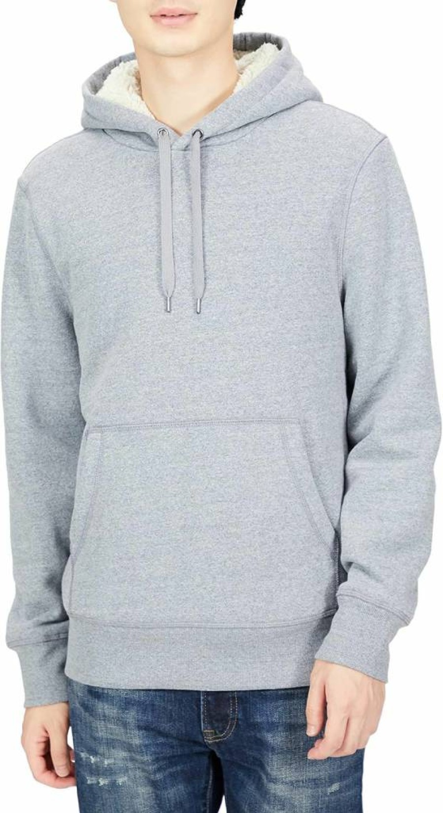 Amazon Essentials Men's Sherpa-Lined Hooded Pullover Fleece Jacket, Warm Winter Hoodie for Men