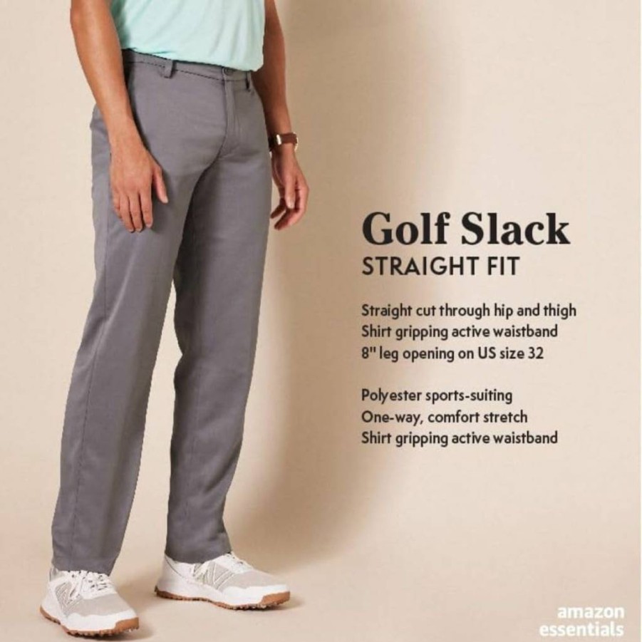 Amazon Essentials Men's Straight-Fit Stretch Golf Pants for Comfort & Performance