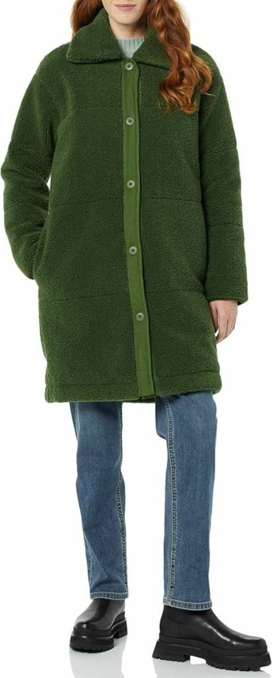 Amazon Essentials Women's Oversized Sherpa-Lined Teddy Coat - Warm Winter Jacket