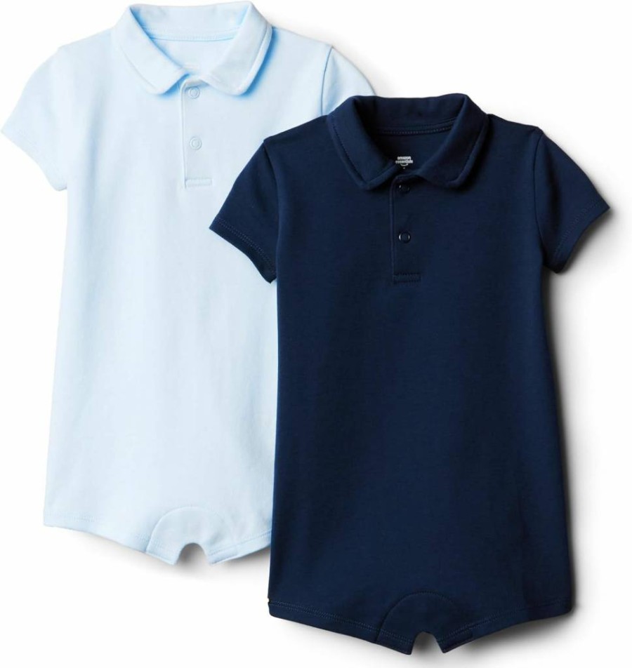 Amazon Essentials Baby Boys' Short Sleeve Romper 2-Pack - Soft Cotton Comfort Outfit