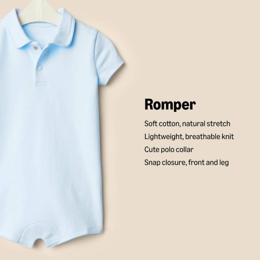 Amazon Essentials Baby Boys' Short Sleeve Romper 2-Pack - Soft Cotton Comfort Outfit