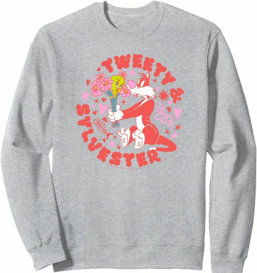 Amazon Essentials Looney Tunes Tweety & Sylvester Graphic Pullover Sweatshirt